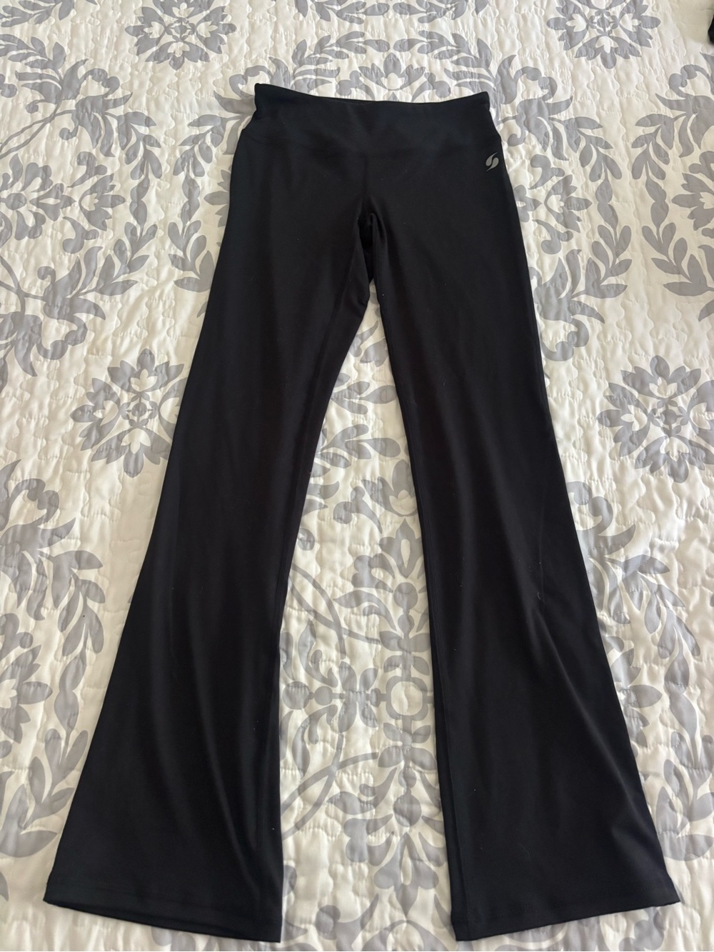 Soffe Black Low-Rise Active Leggings with Subtle Logo